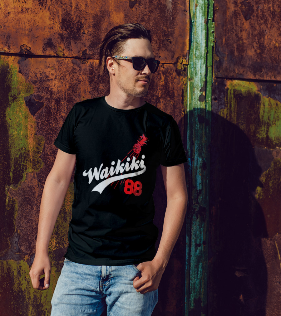 Waikiki 88 Los Angeles Dodgers Pineapple Baseball Graphic T-Shirt