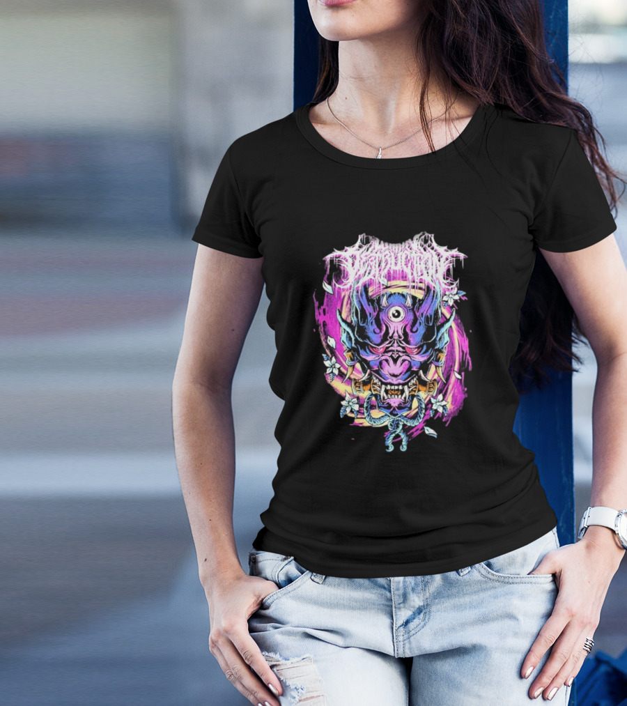 Within Destruction Psychedelic Oni Mask With Floral Accents T-Shirt