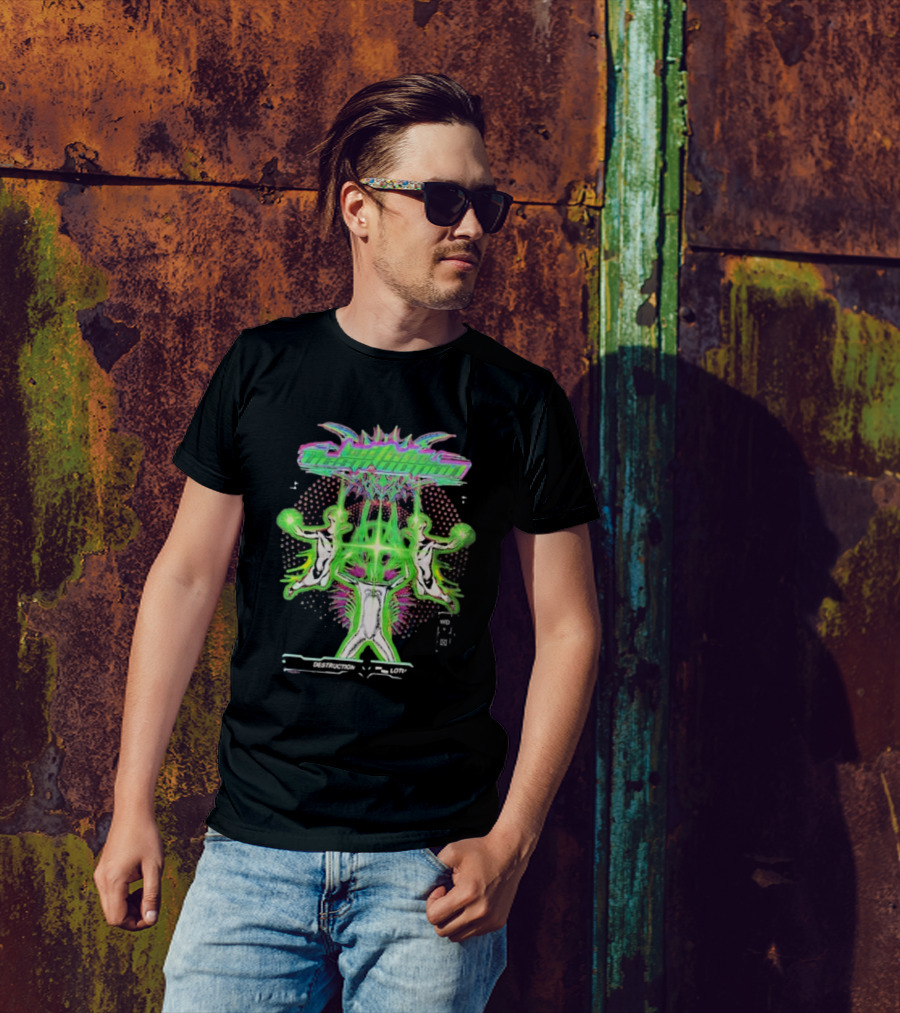 Within Destruction Lotus Tour 2023 Neon Psychedelic Artwork T-Shirt