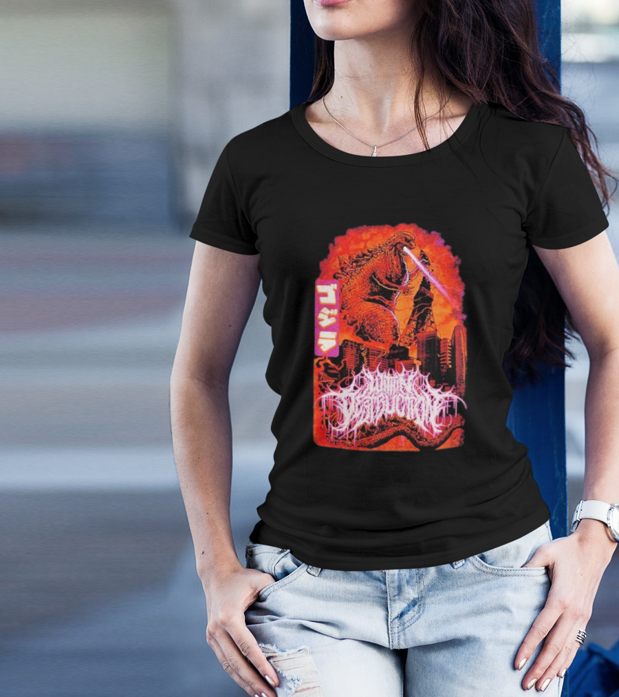 Within Destruction Reptile Kaiju Tokyo Destruction Scene T-Shirt