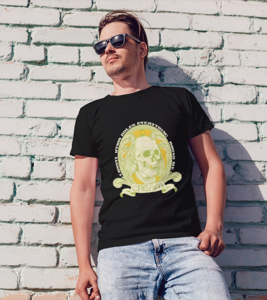 Wu-Tang Clan Constitution Rules Everything Around Me Skull Cream T-Shirt