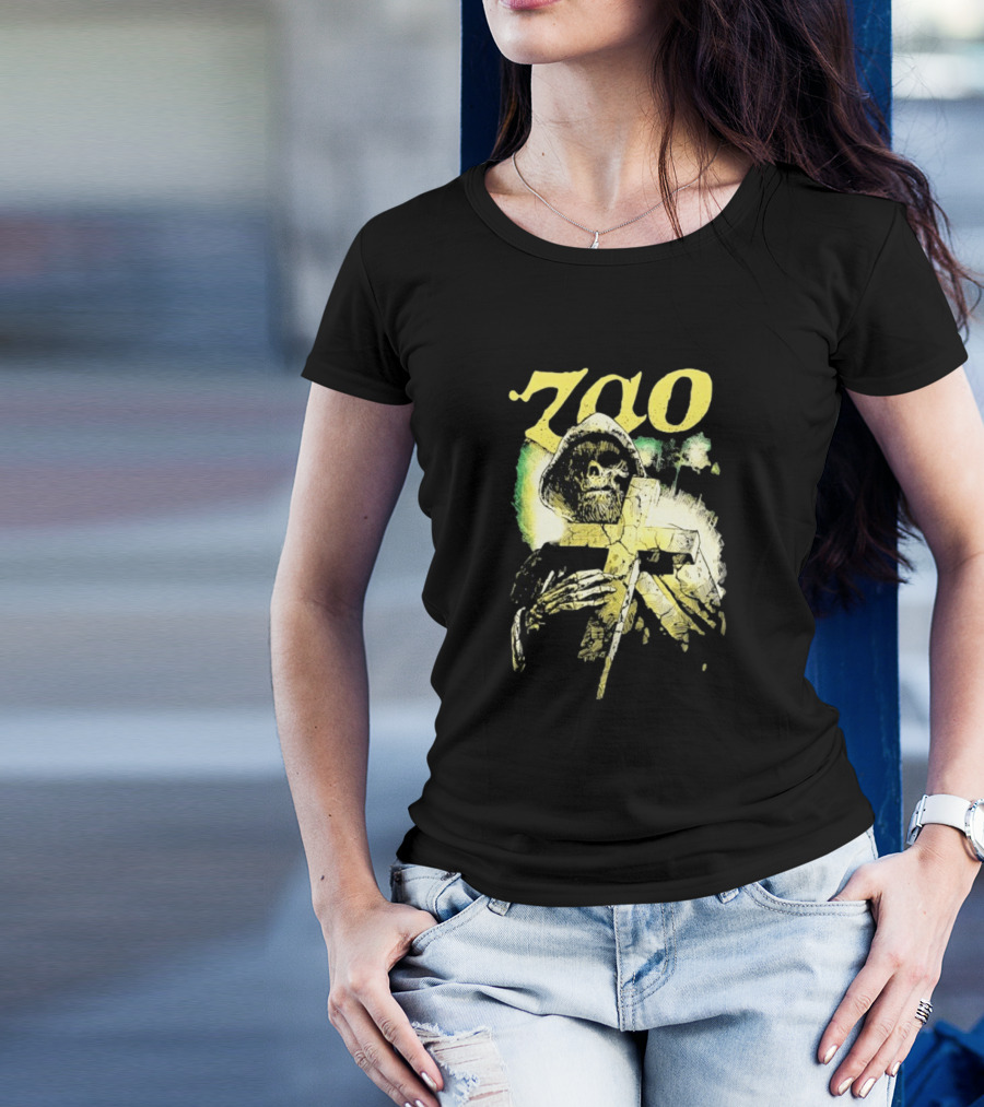 Zao Reaper Holding Cross Skeleton Art T-Shirt