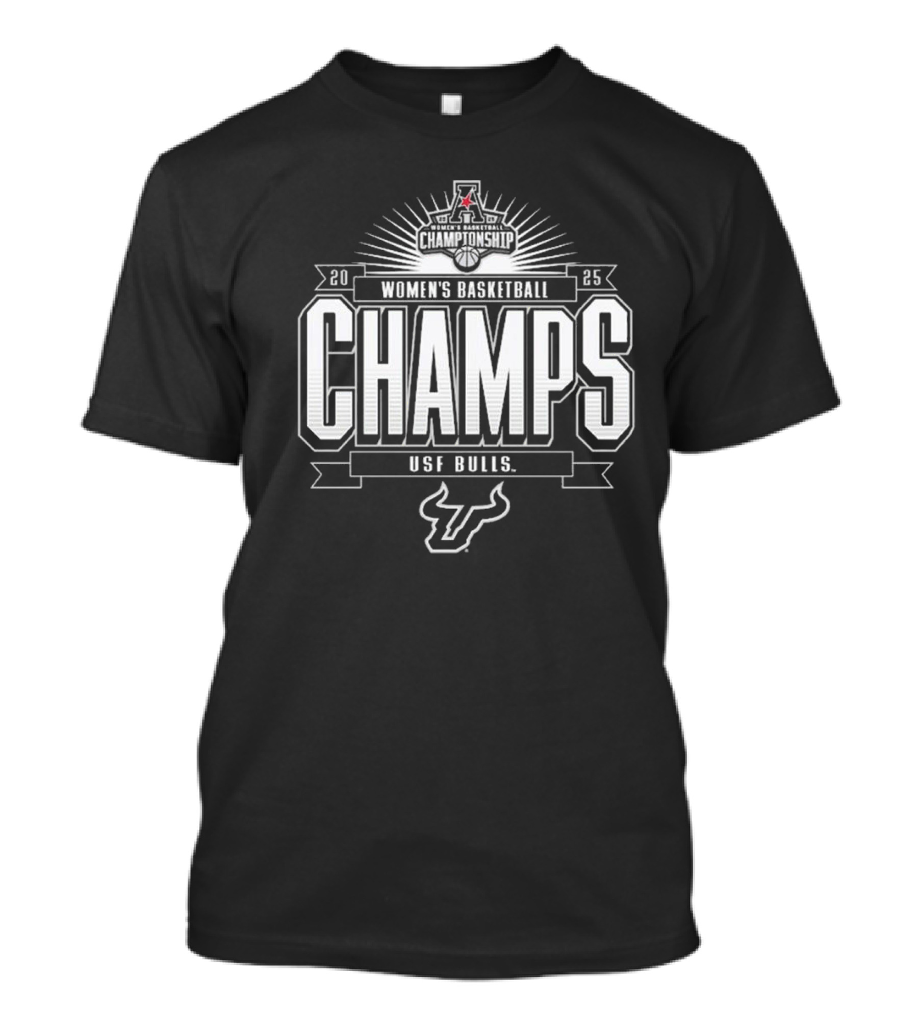 2025 USF Bulls Women's Basketball Conference Tournament Champs AAC T-Shirt