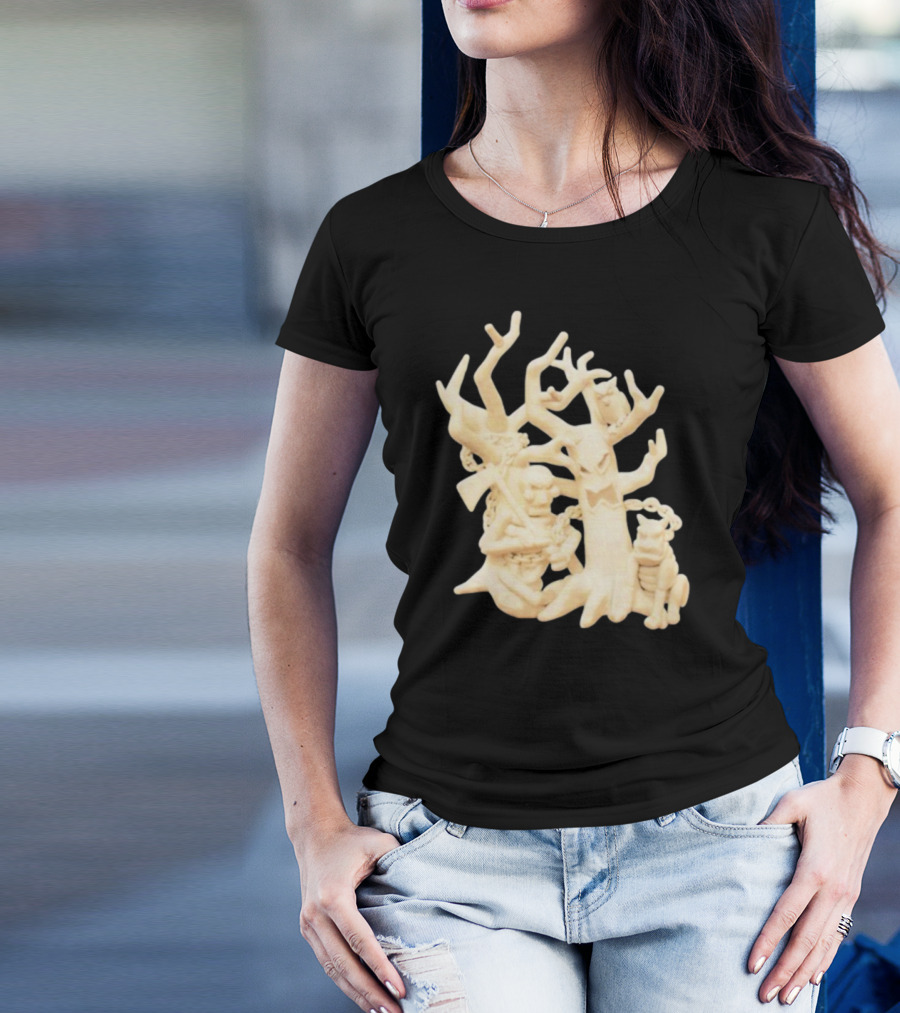 Spooky Woods Woodland Tree Creature With Owl And Frog T-Shirt