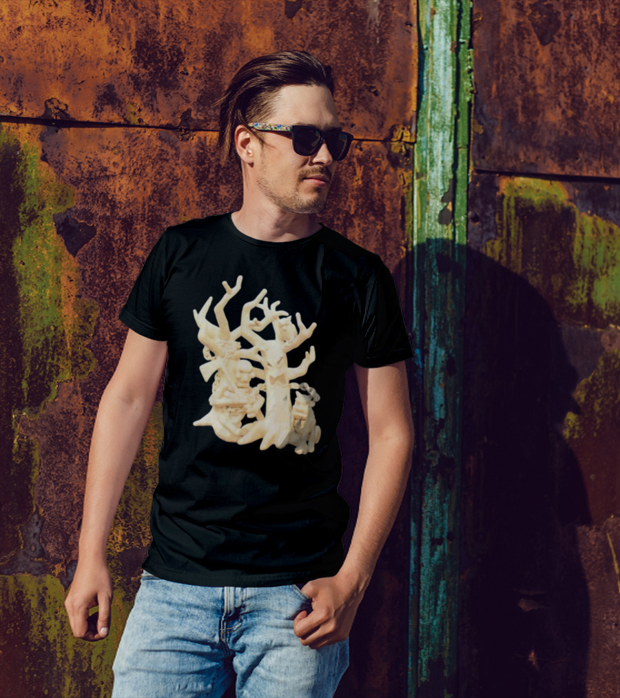 Spooky Woods Woodland Tree Creature With Owl And Frog T-Shirt