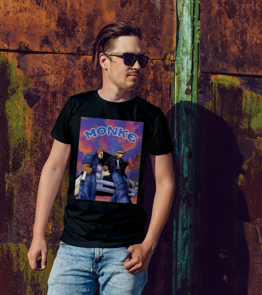 Monke Spoonkid Joe Cool Car Sky T-Shirt