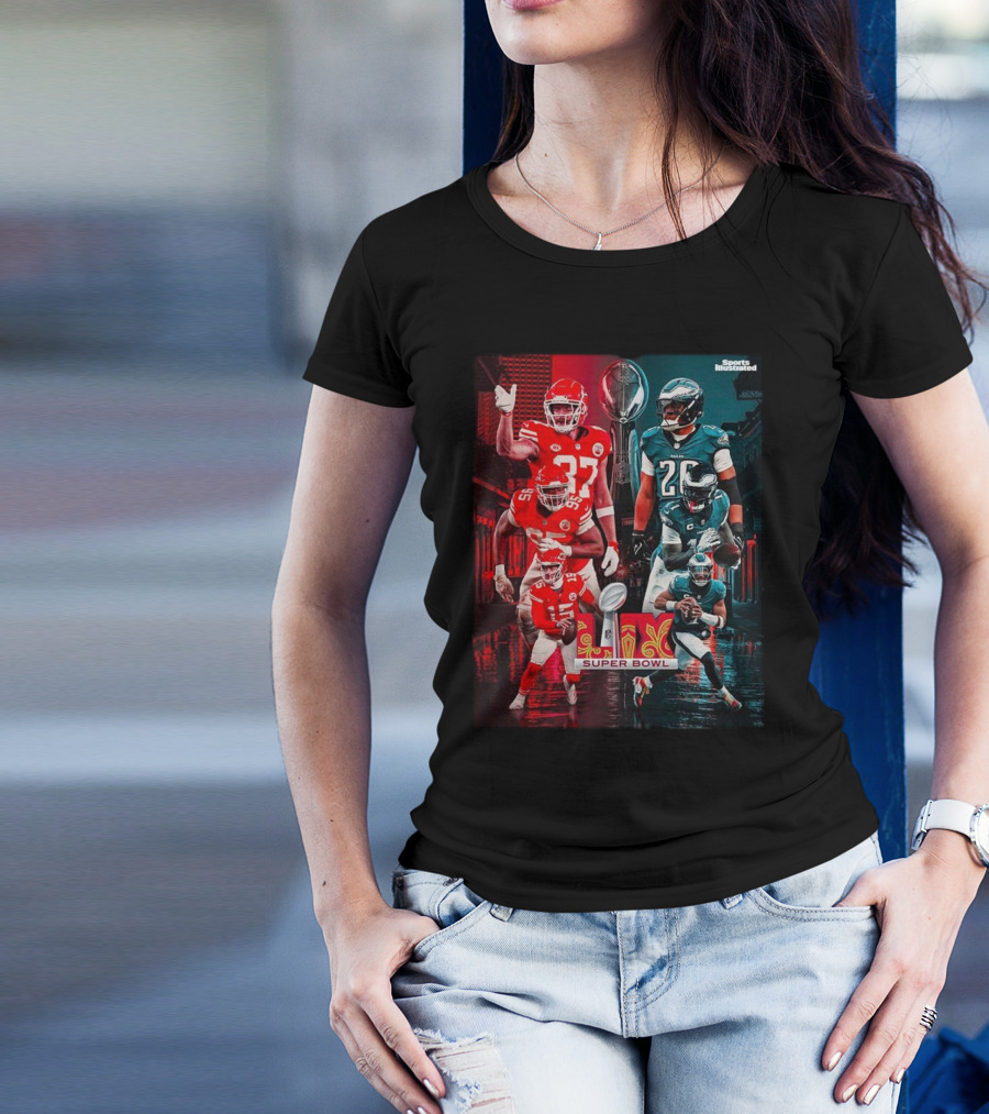 Sports Illustrated Super Bowl LIX Kansas City Chiefs Vs Philadelphia Eagles Matchup Cover T-Shirt