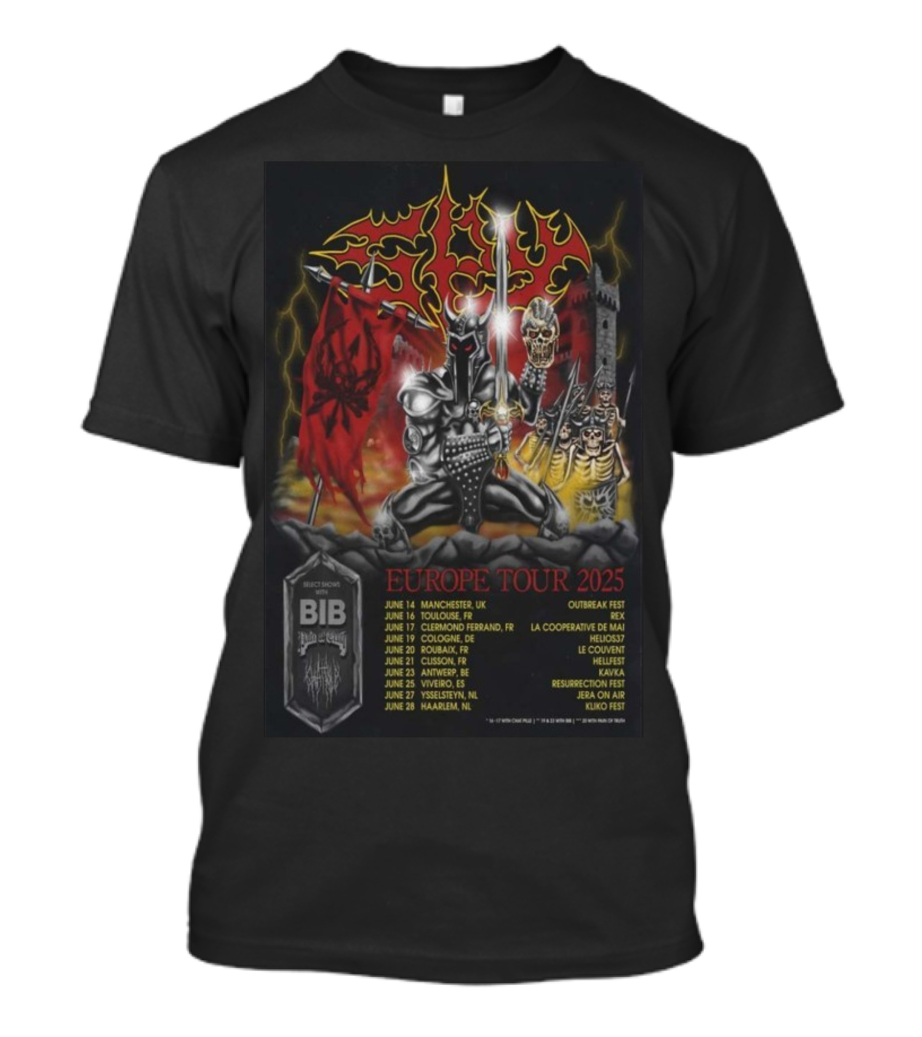 Spy Europe Tour 2025 Manchester Toulouz Hellfest Resurrection Fest Jera On Air T-Shirt