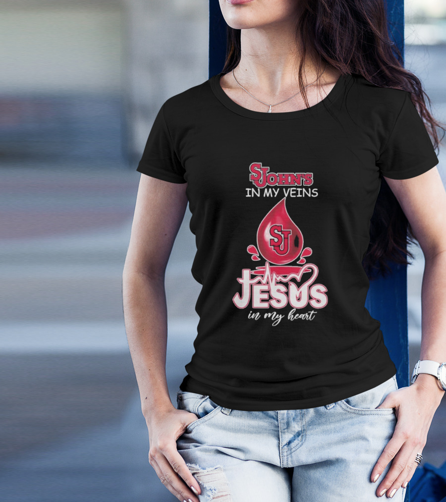 St. John's Red Storm In My Veins Jesus In My Heart T-Shirt