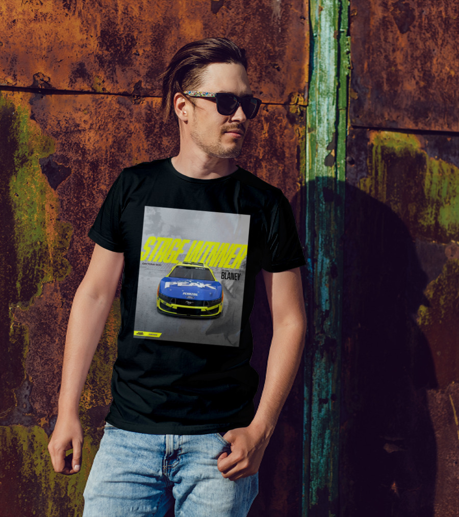 Stage Winner Daytona 500 Ryan Blaney Peak Pennzoil Ford Mustang Team Penske T-Shirt