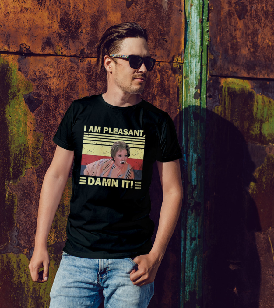 Steel Magnolias I Am Pleasant Damn It Retro Stripes Design T-Shirt