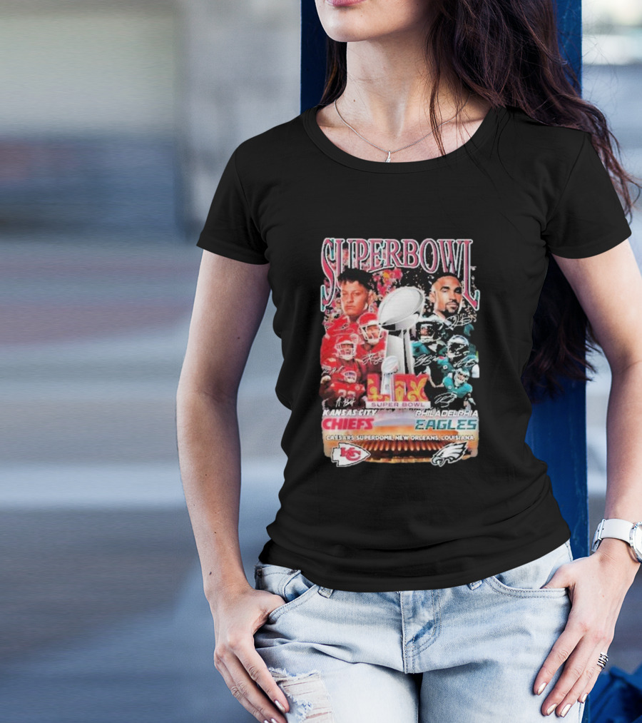 Super Bowl LIX Kansas City Chiefs Philadelphia Eagles Caesars Superdome New Orleans Louisiana T-Shirt
