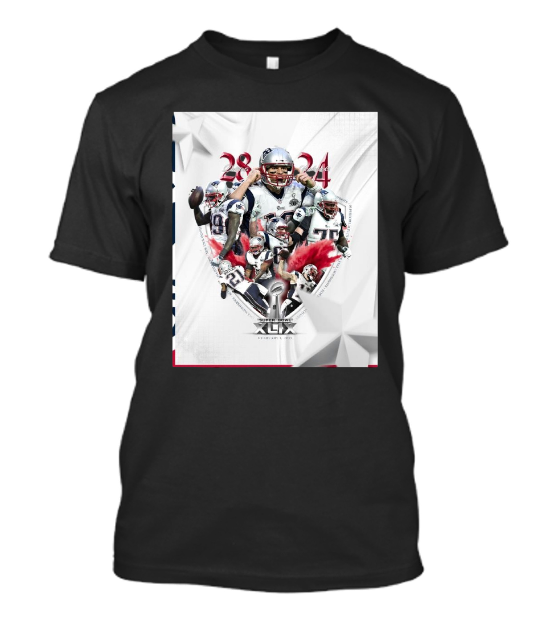 "Super Bowl XLIX February 1 2025 New England Patriots Win 28-24 Over Seattle Seahawks Anniversary" T-Shirt