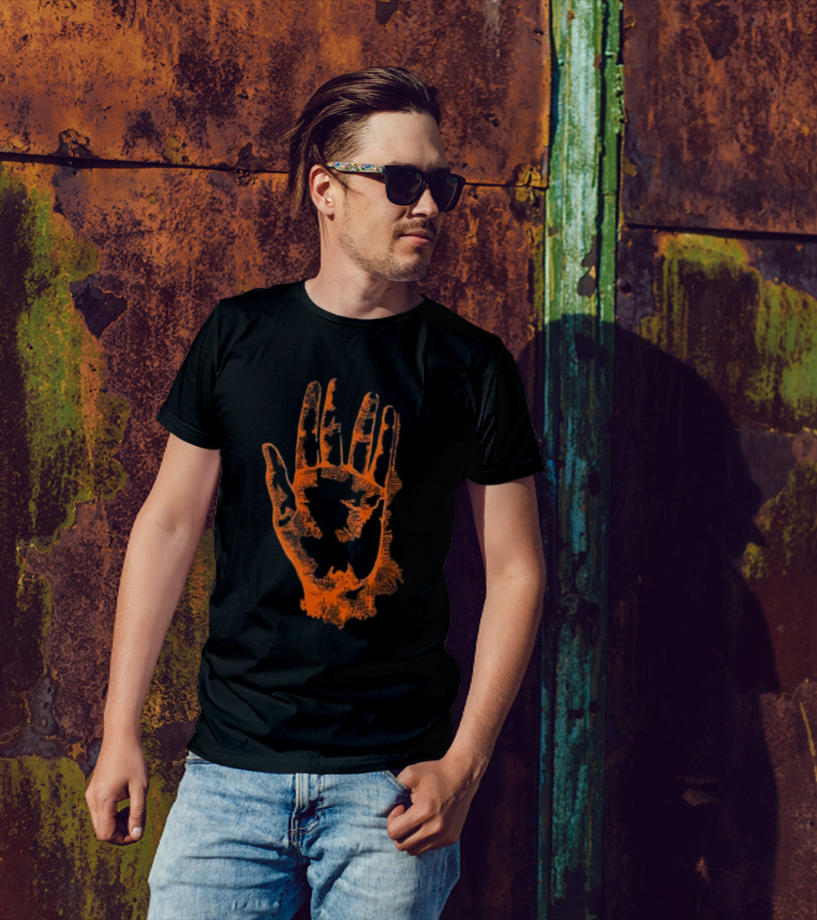 Tamino Sanctuary Handprint Symbol Burning Orange T-Shirt