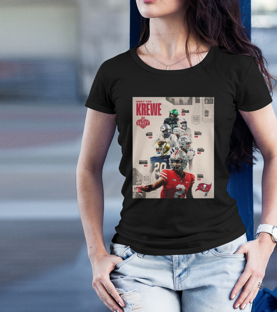 Meet The Krewe NFL Draft 2025 Tampa Bay Buccaneers John Walker Roberts Morrison Parrish Egbuka Johnson T-Shirt