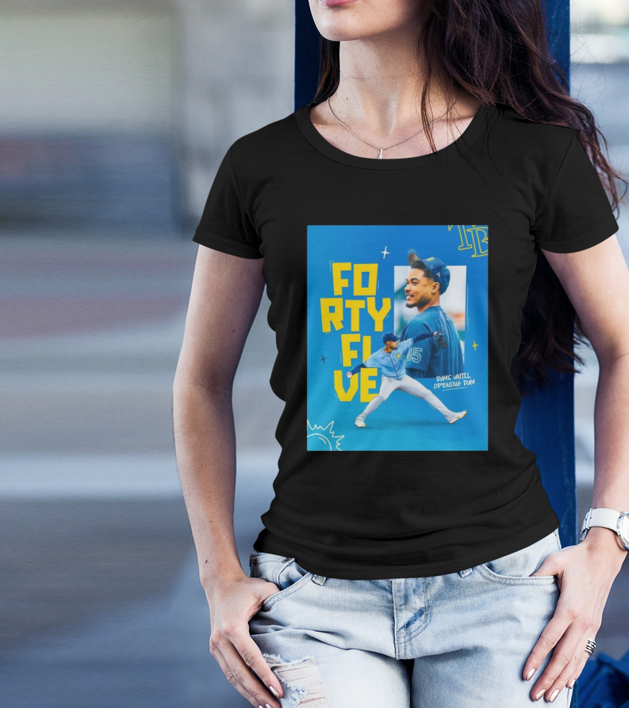 Tampa Bay Rays Taj Bradley Forty Five Days Until Opening Day T-Shirt