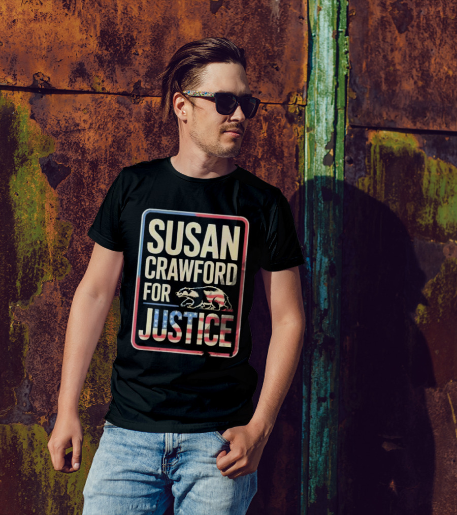 Susan Crawford For Justice Bear Flag Wisconsin 2025 T-Shirt