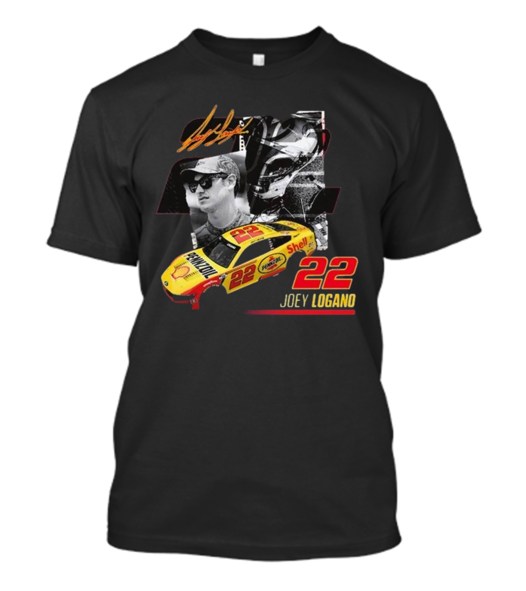 Team Penske Joey Logano Shell Pennzoil 22 Racing Car T-Shirt