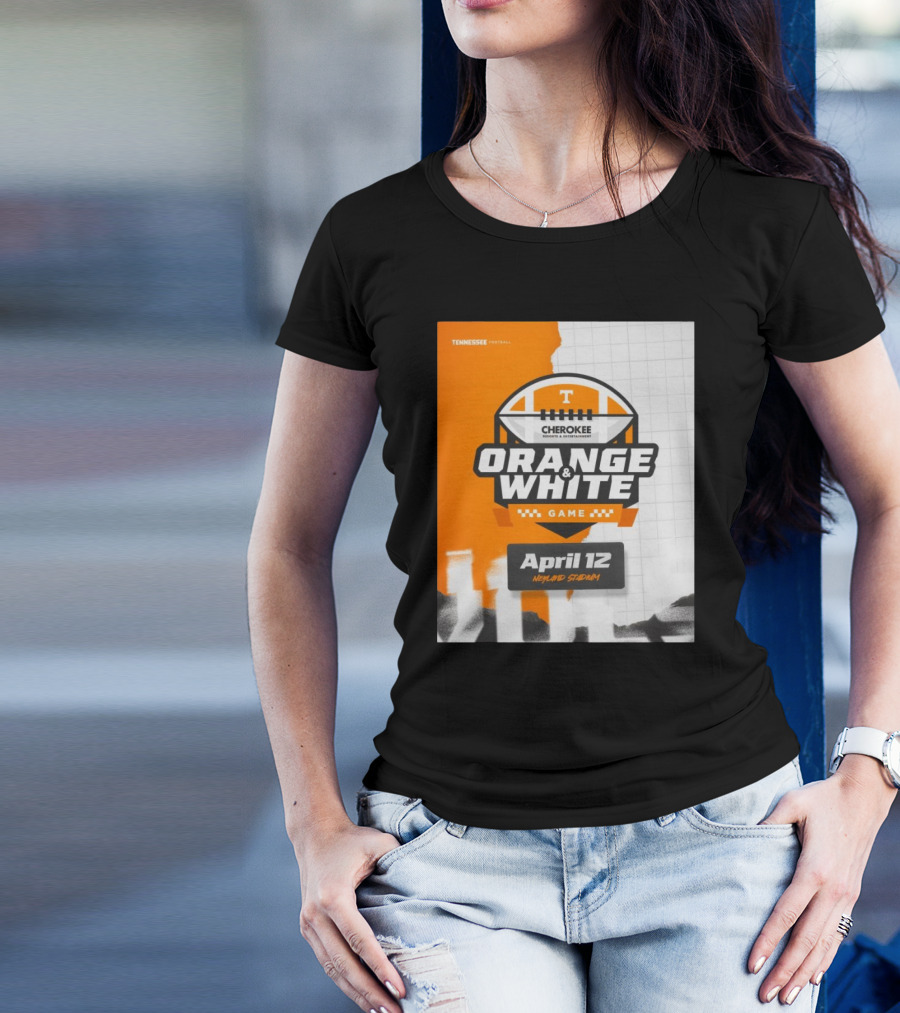 Tennessee Vols Football Cherokee Resorts Orange White Game April 12 Neyland Stadium T-Shirt