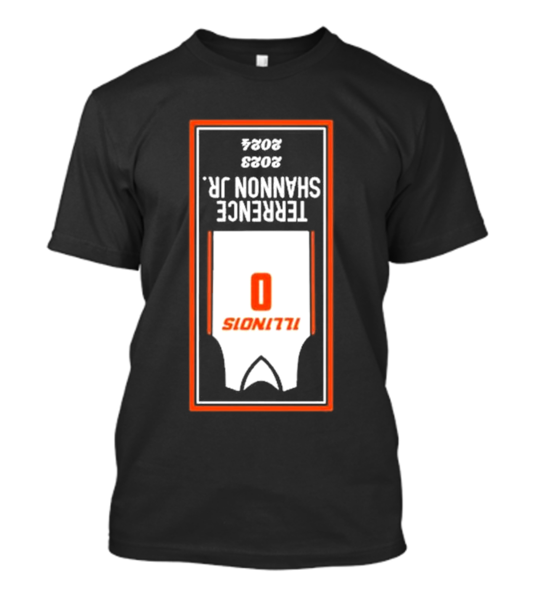 2023 Terrence Shannon Jr Illini Number 0 Upside Down Banner T-Shirt