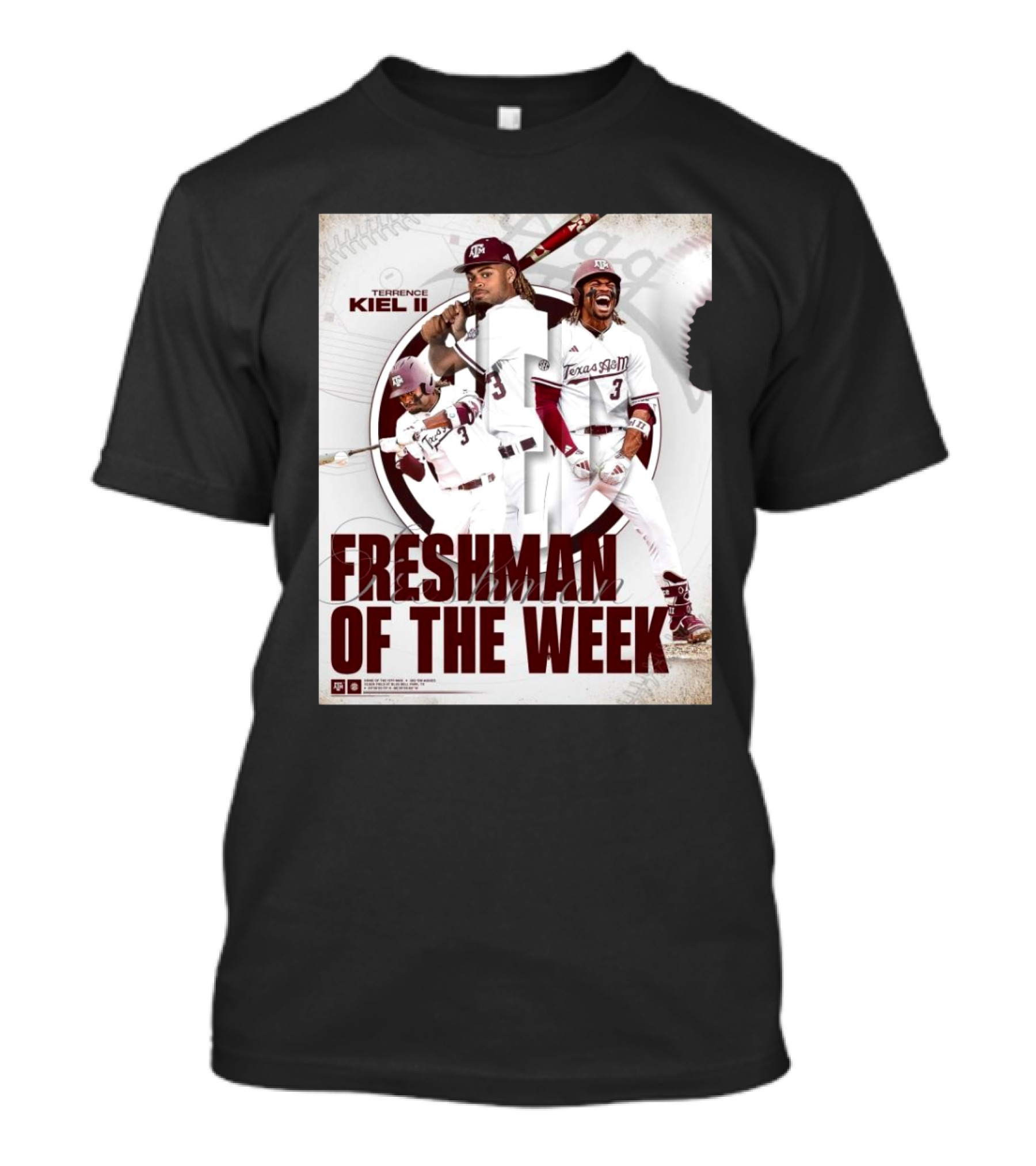 Texas A&M Aggies Baseball Terrence Kiel II Freshman Of The Week Recognition T-Shirt