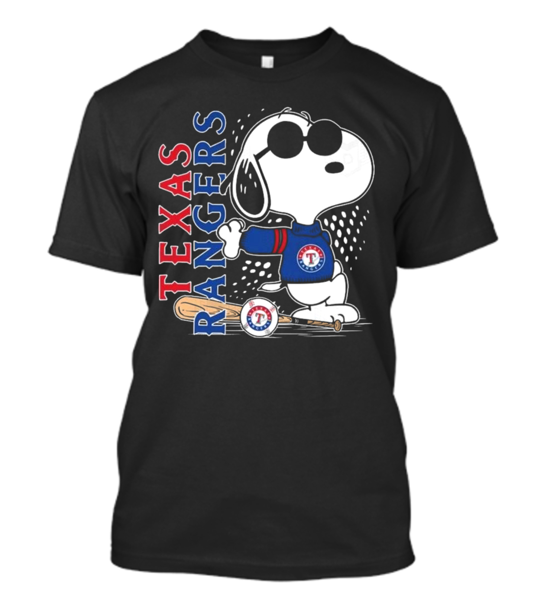Texas Rangers Snoopy MLB 2025 Peanuts Collaboration T-Shirt
