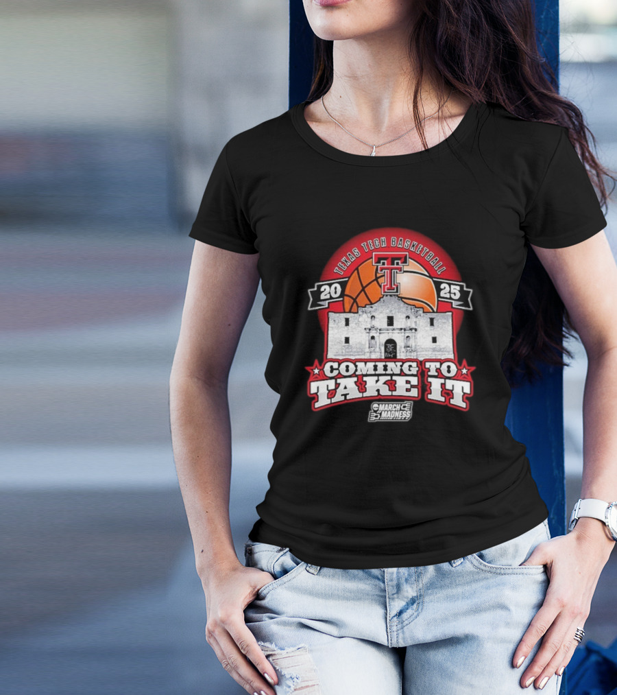 Texas Tech Basketball 2025 Coming To Take It March Madness NCAA Tournament Alamo Basketball Icon Baseball Tee T-Shirt