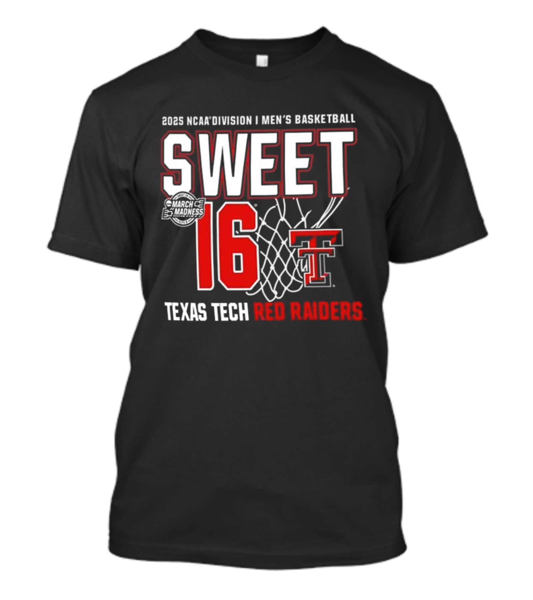 2025 NCAA Division I Men's Basketball Sweet 16 Texas Tech Red Raiders T-Shirt