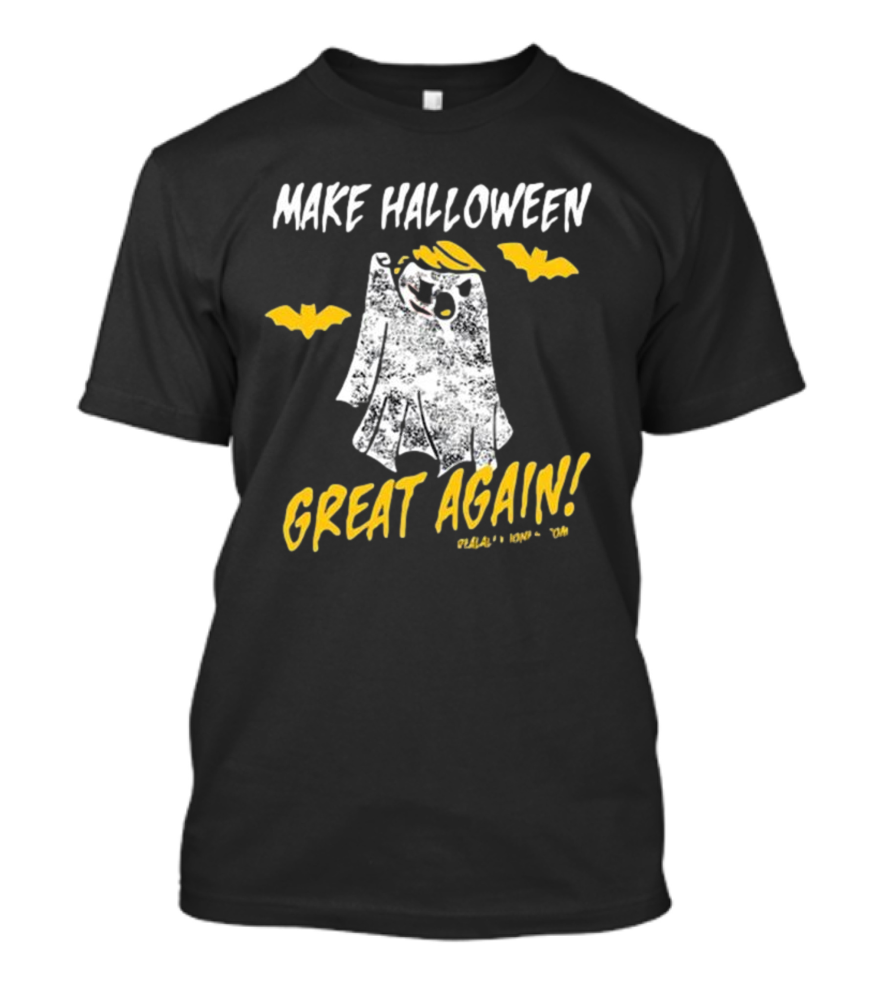 Make Halloween Great Again Ghost With Yellow Bats T-Shirt