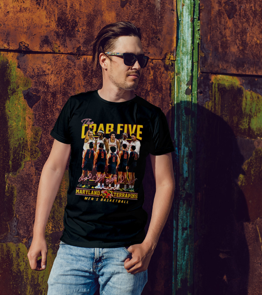 The Crab Five Maryland Terrapins Basketball Players Signatures T-Shirt