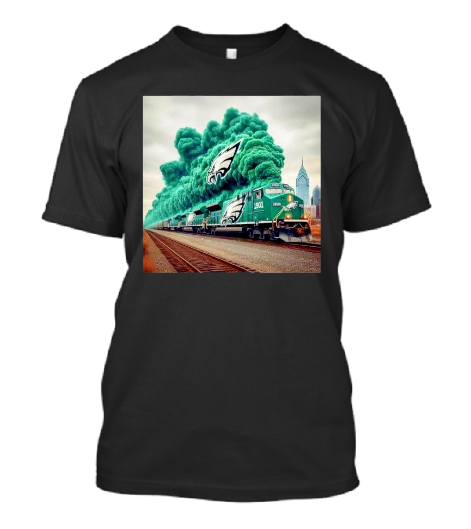 Philadelphia Eagles Train Imagery LIX Champs Victory Theme T-Shirt