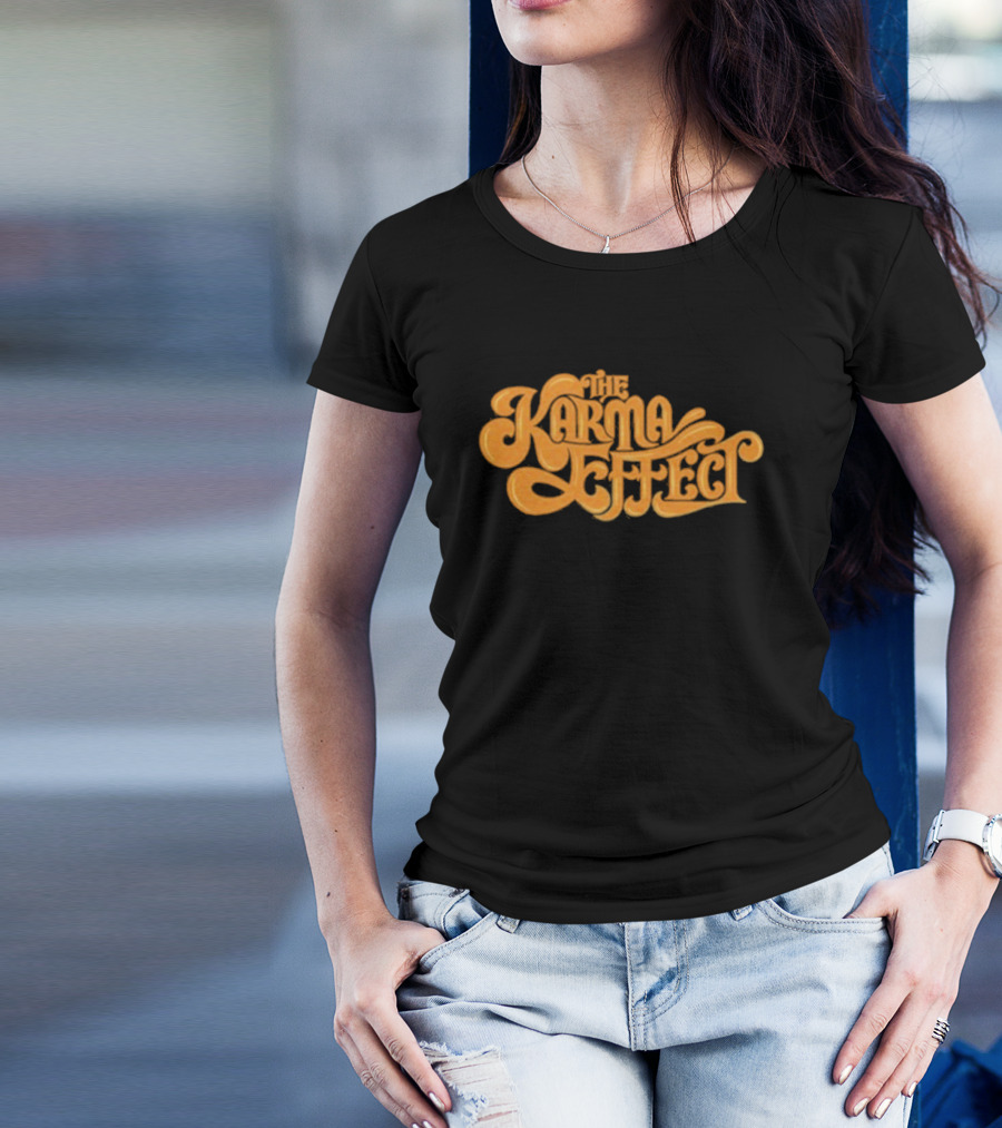 The Karma Effect Rustic Orange Curvy Script T-Shirt