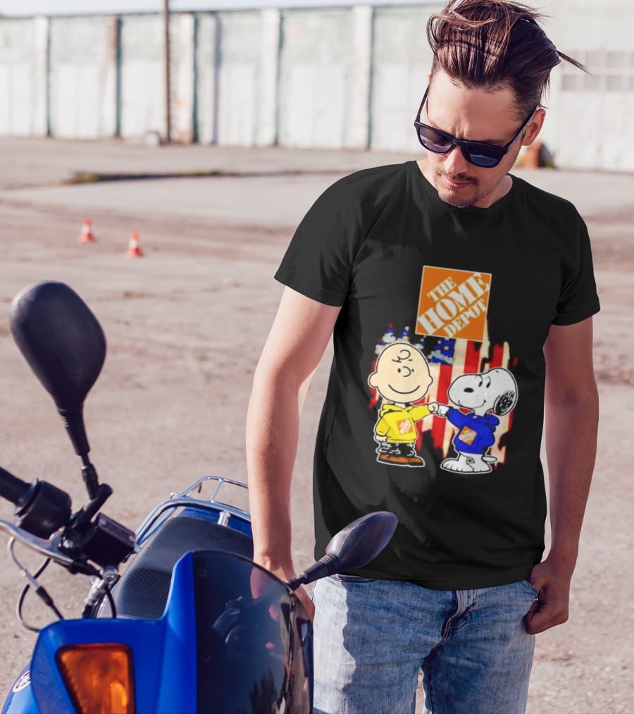 The Home Depot Charlie Brown Snoopy American Flag T-Shirt