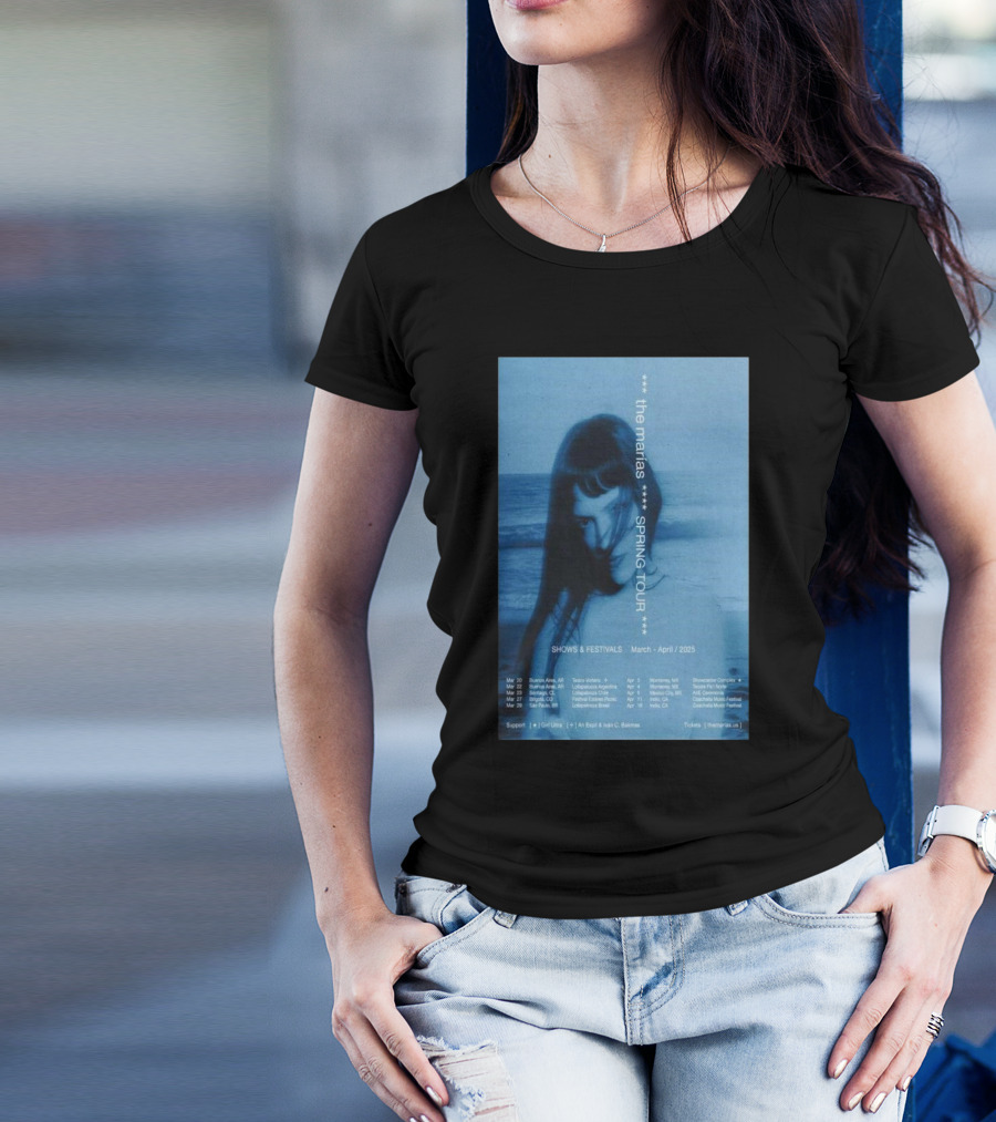 The Marías Spring Tour 2025 Shows And Festivals March April With Girl Ultra Iván C. Bakmas T-Shirt