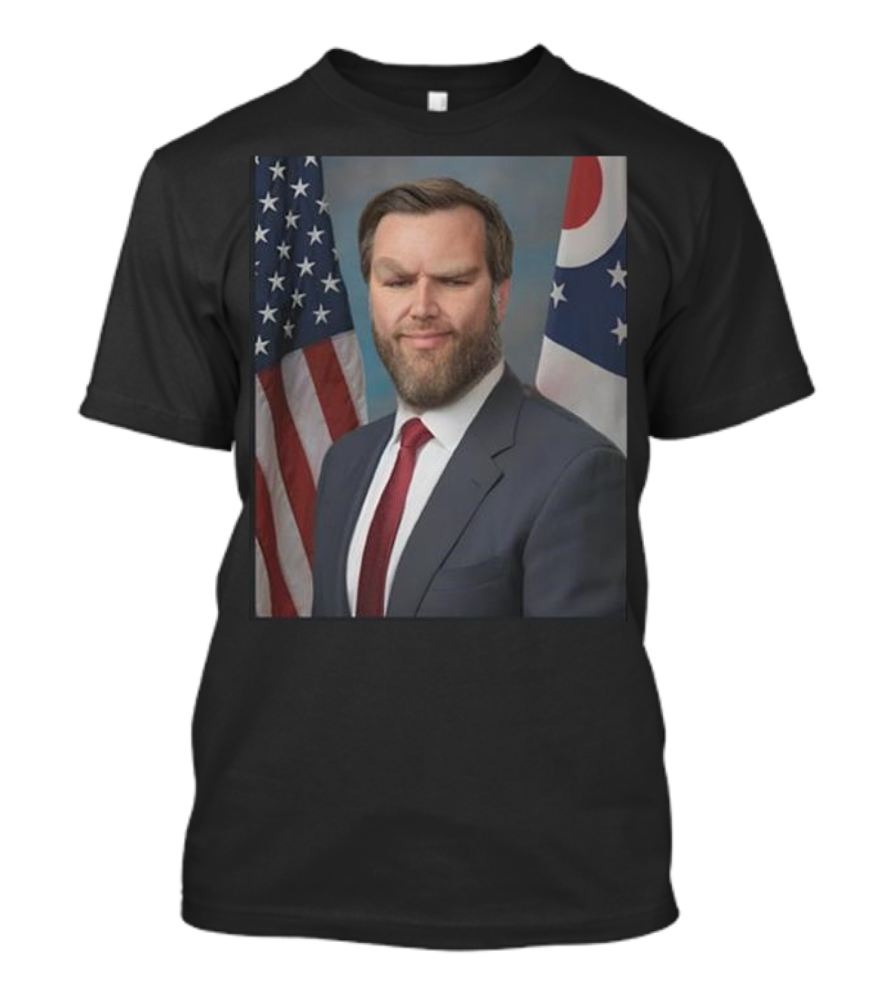 Millennial JD Vance Giga Chad Meme American Ohio Flag Background T-Shirt