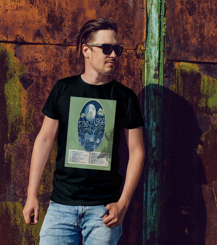The Moss Spring Tour 2025 Concert Dates And Venues With Floral And Moon Design T-Shirt