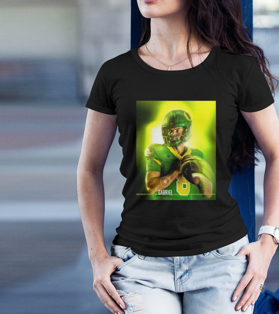 2025 Reese's Senior Bowl Oregon Ducks Football Dillon Gabriel QB 18 T-Shirt