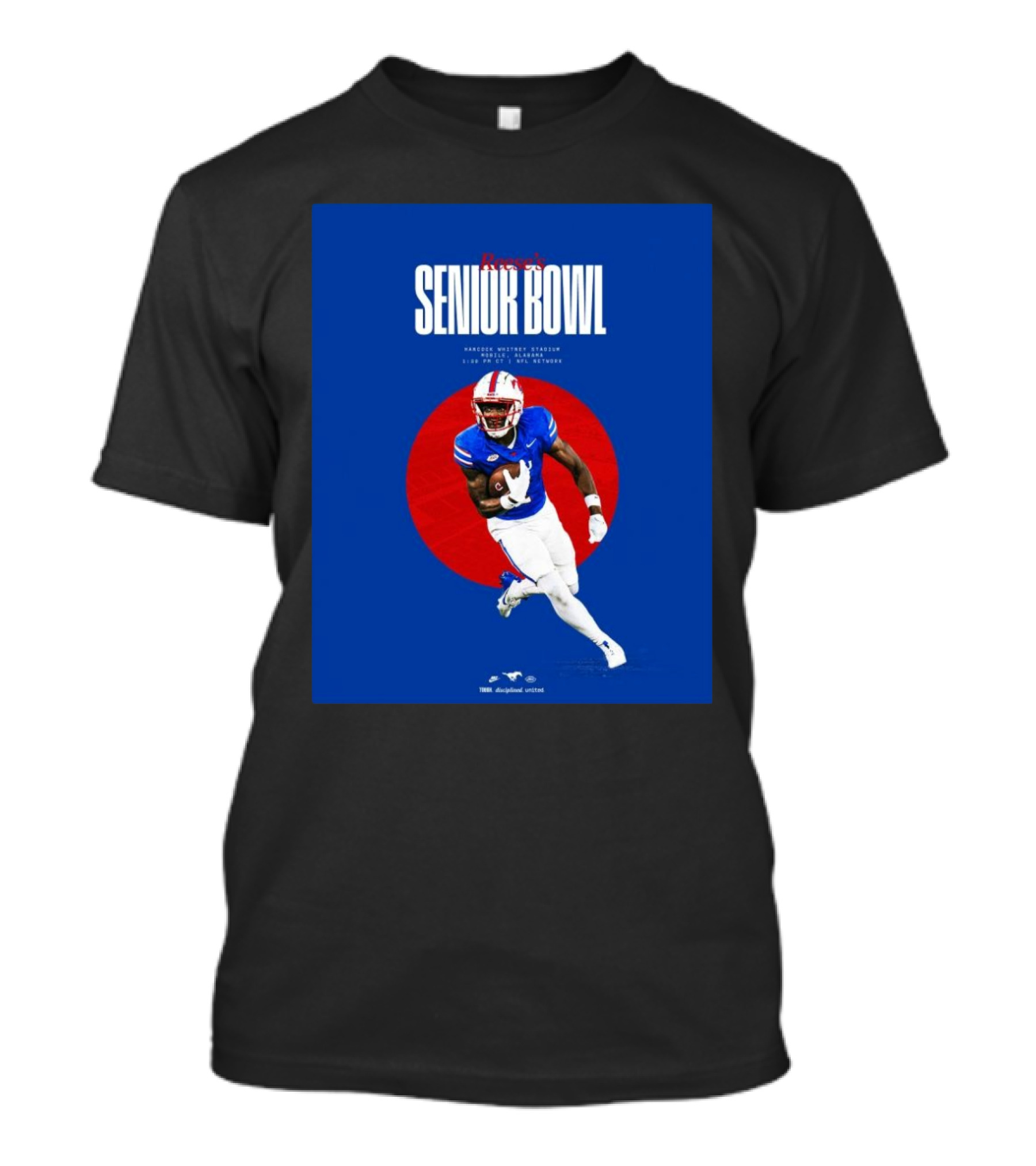 Reese's Senior Bowl Hancock Whitney Stadium Mobile Alabama Brashard Smith SMU Football 2025 T-Shirt