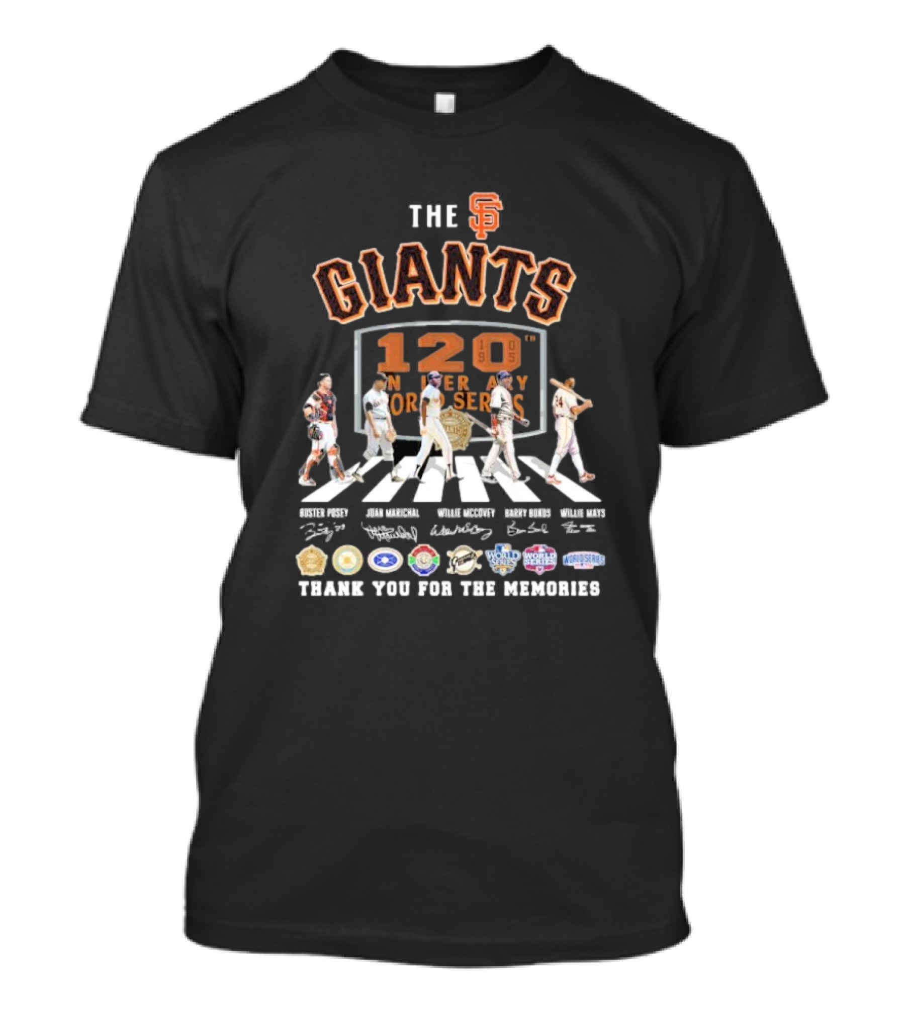 The SF Giants 120th Anniversary Thank You For The Memories Abbey Road Series T-Shirt