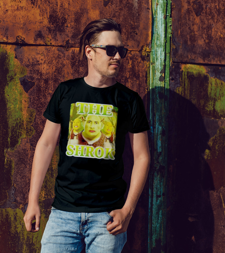 Shrek And The Rock Mashup - The Shrok Face Blend T-Shirt
