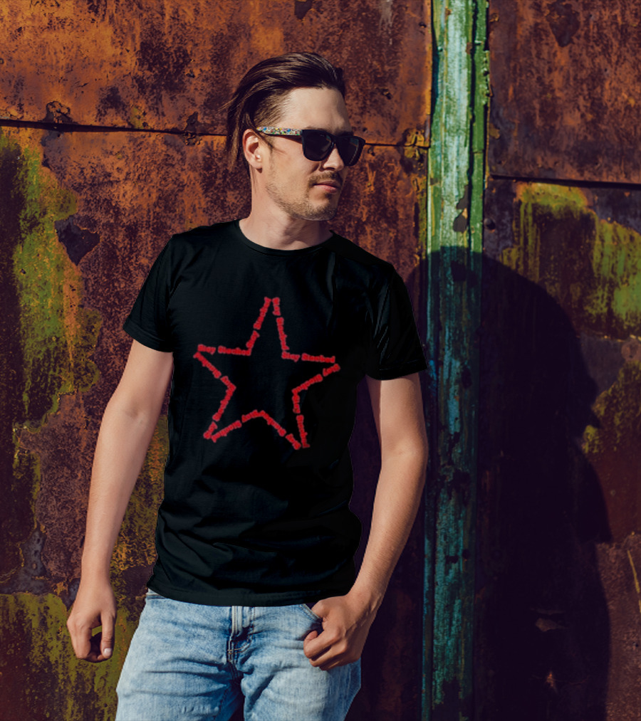 The Sick And Stacked Society Stay Stacked Star Pattern T-Shirt