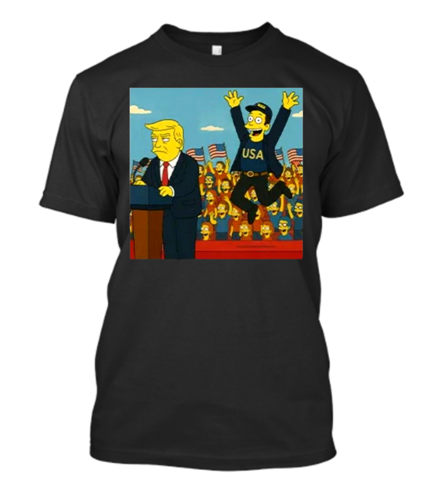 The Simpsons Make America Great Again 2025 USA Crowd Scene T-Shirt
