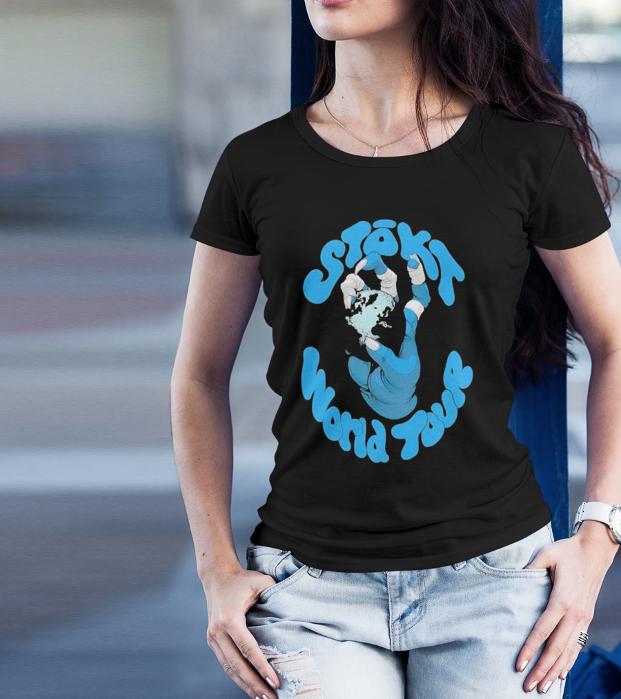 Stōkt World Tour Blue Water Hand Motif T-Shirt
