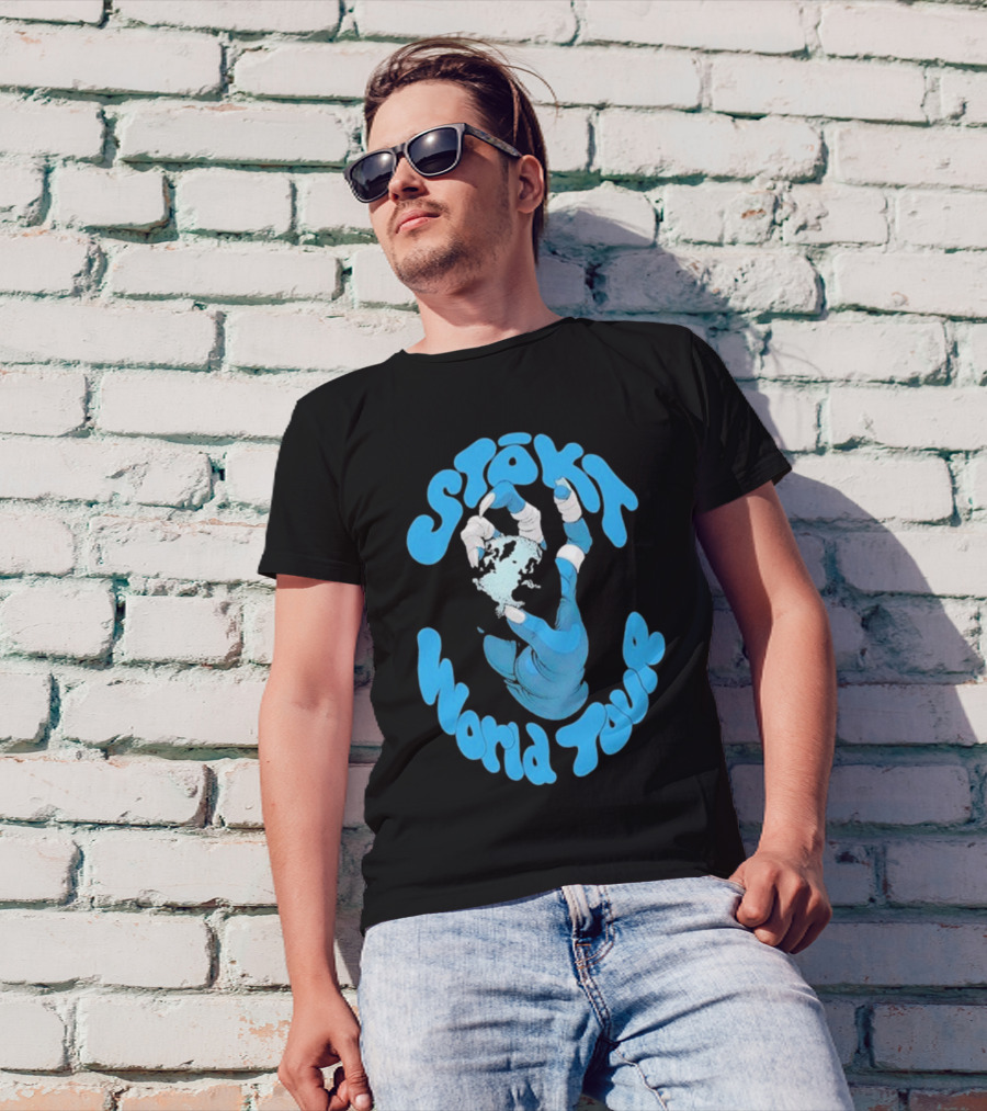 Stōkt World Tour Blue Water Hand Motif T-Shirt
