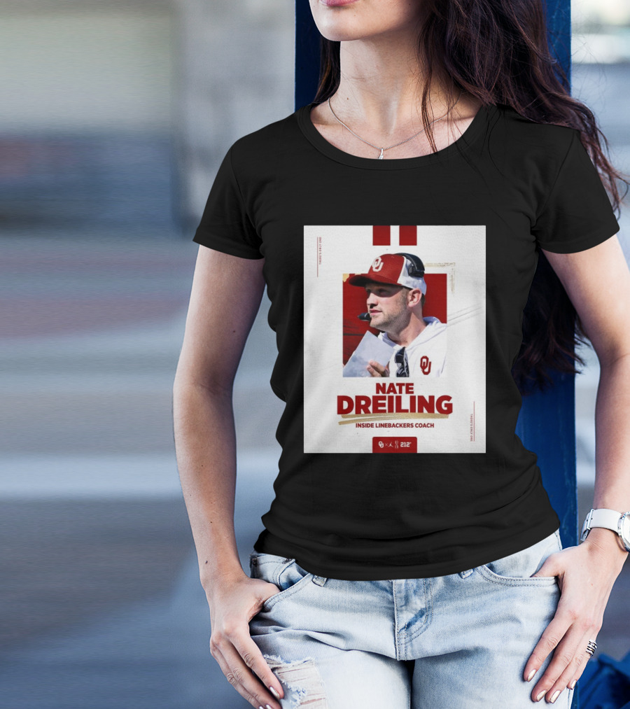 Nate Dreiling Inside Linebackers Coach Oklahoma Sooners Football 212° 2025 T-Shirt