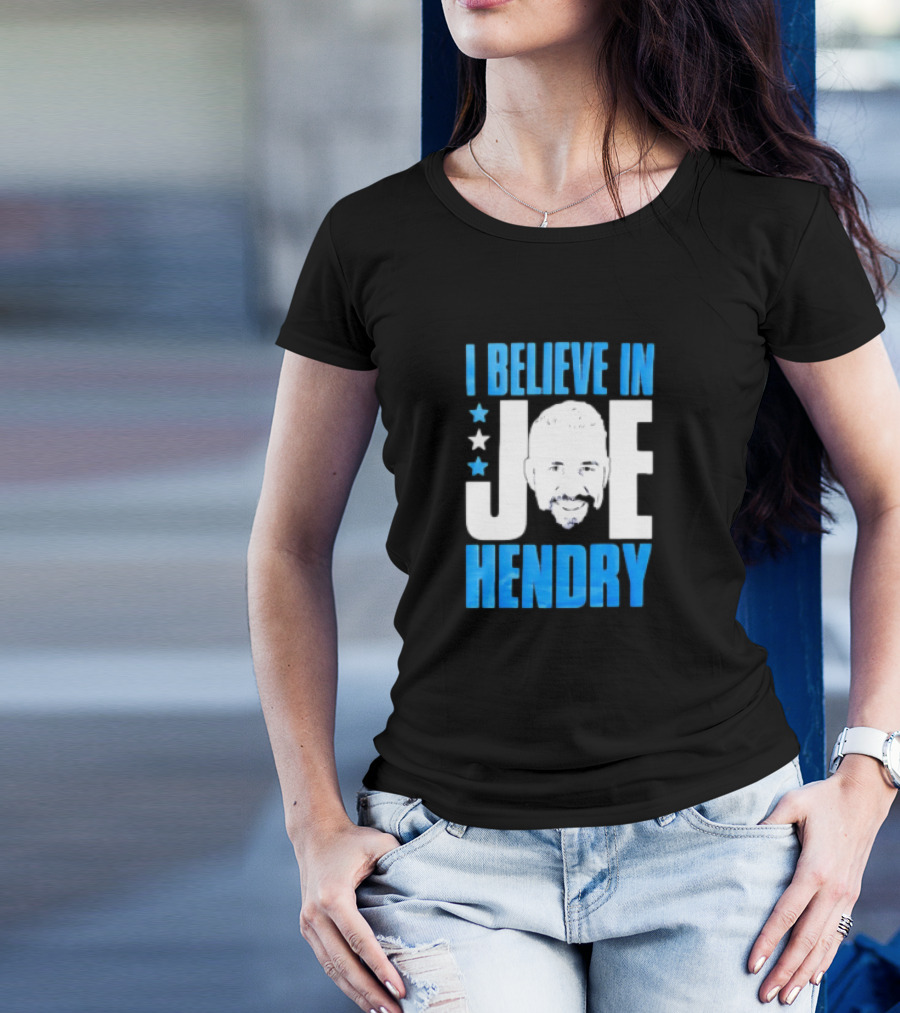 TNA I Believe In Joe Hendry Blue Text And Stars T-Shirt