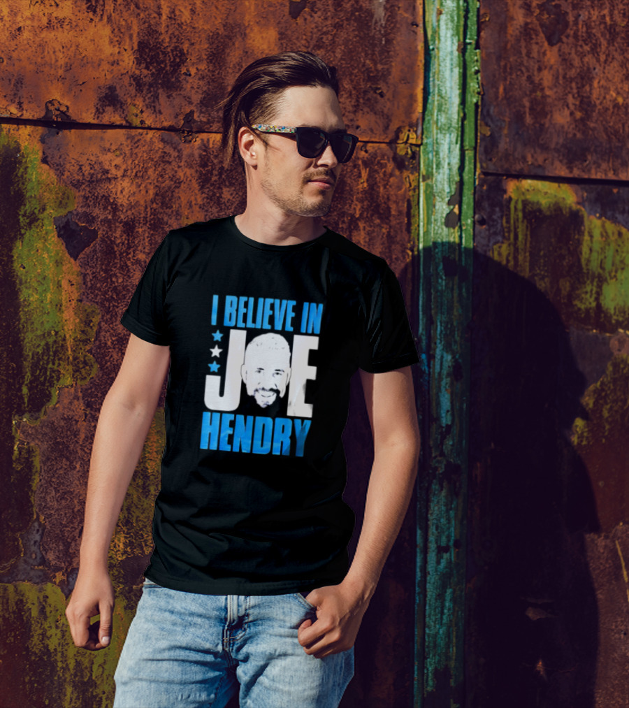 TNA I Believe In Joe Hendry Blue Text And Stars T-Shirt