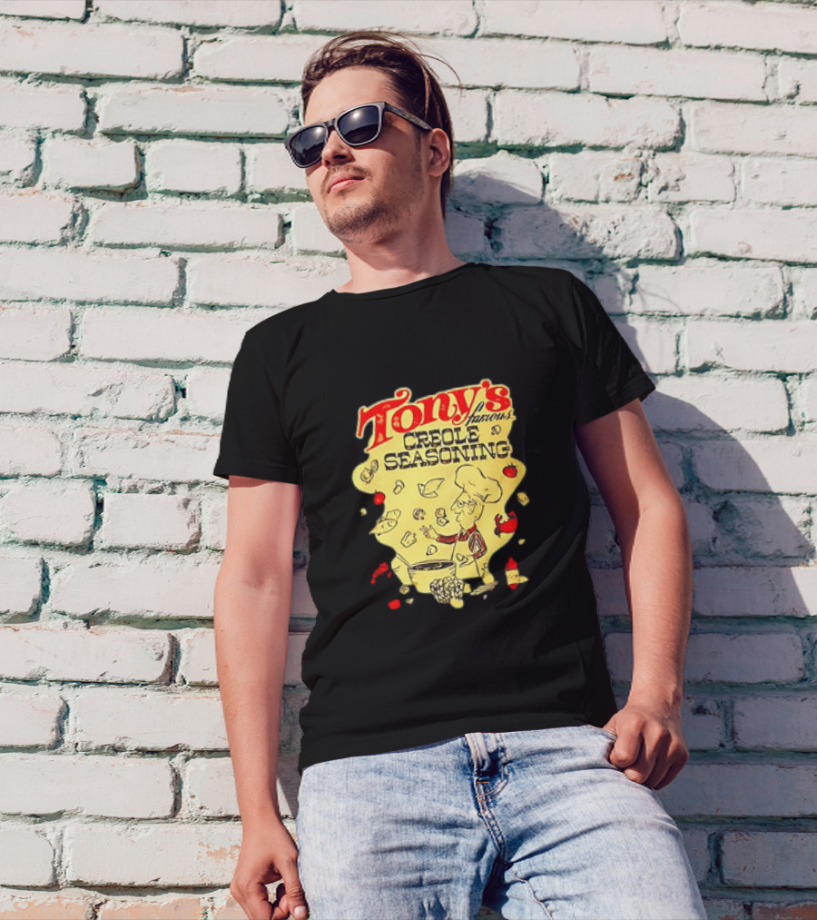 Tony's Famous Creole Seasoning Chef With Ingredients T-Shirt