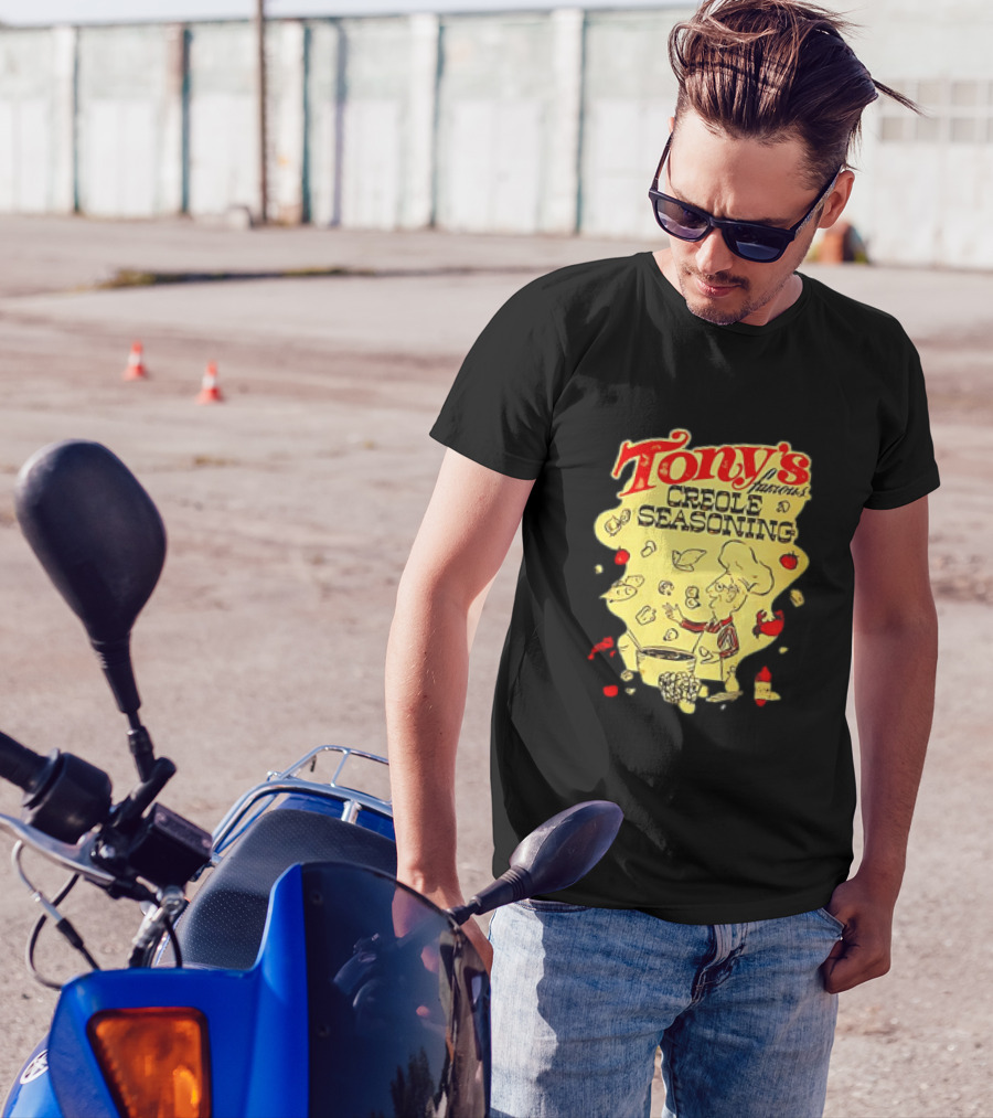 Tony's Famous Creole Seasoning Chef With Ingredients T-Shirt