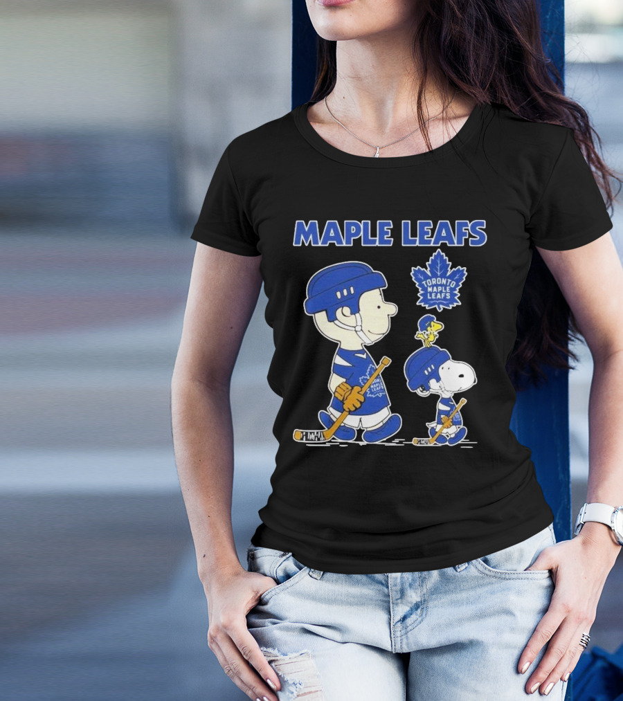 Toronto Maple Leafs Peanuts Snoopy Hockey 2025 Charlie Brown Woodstock T-Shirt